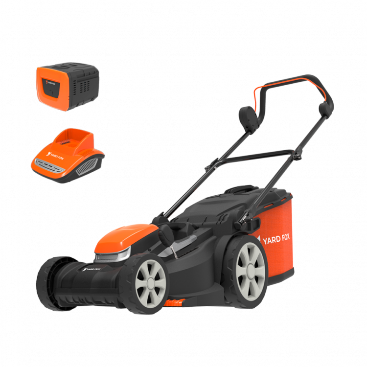 Аккумуляторная несамоходная газонокосилка 40V YARD FOX EL 3435 B SET 